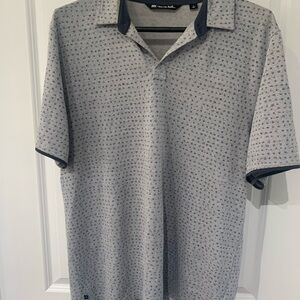 Travis Mathew Men's Gray Patterned polo Shirt A4